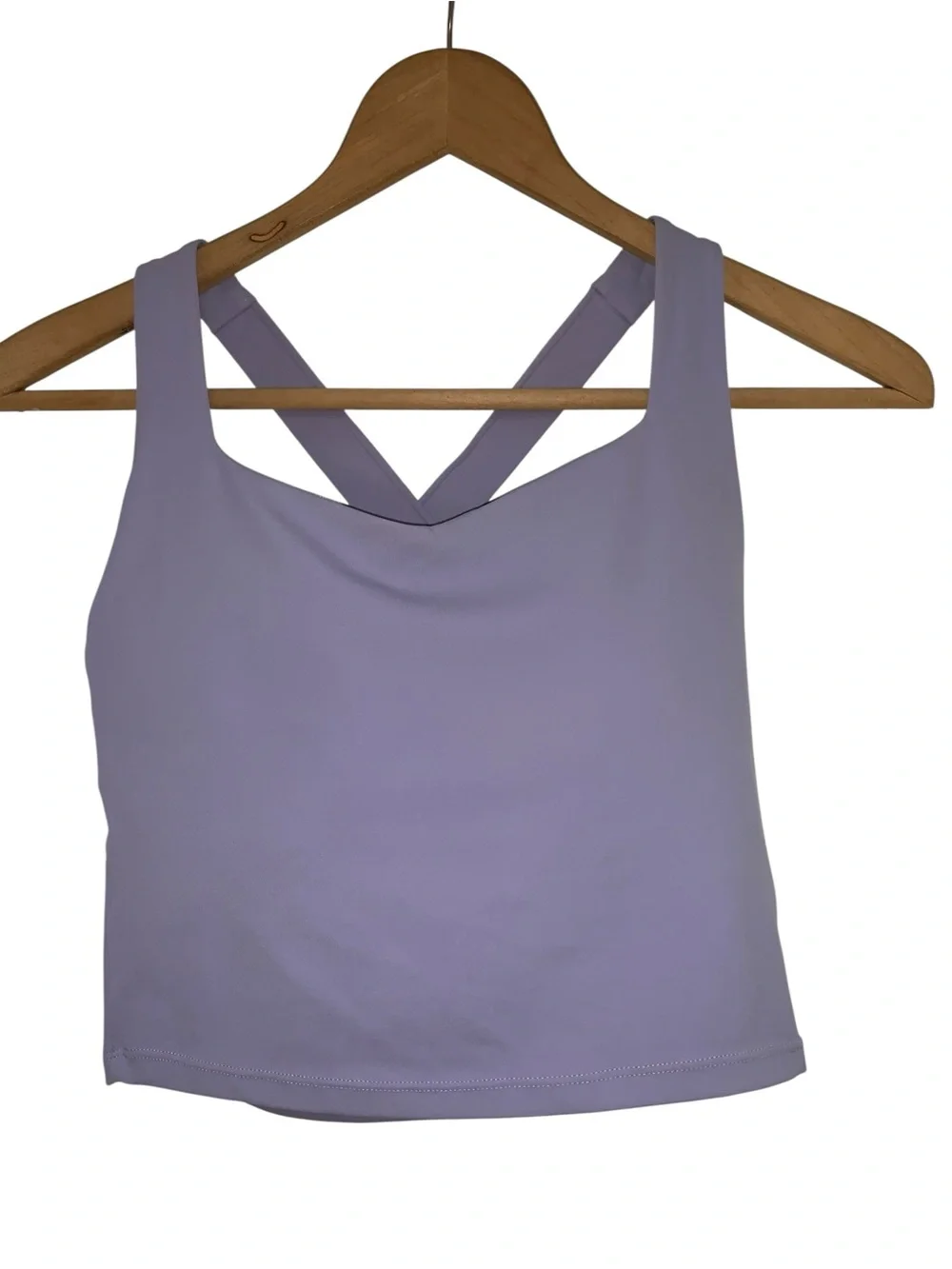 KeyHalo Active Crop Tank Top w/Built in Sports Bra Lavendar Strappy Size L - Picture 2 of 6